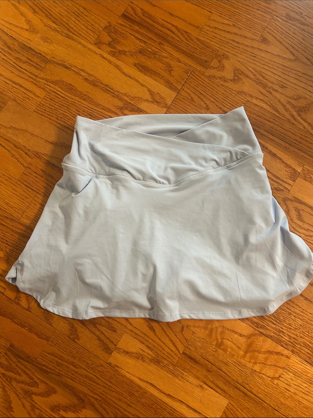 Women's Light Blue Skater Skirt with Fold-Over Waistband Never Worn